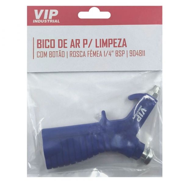 Bico de Ar Pulverizador Curto para Limpeza com Botão 1/4 Pol. Vip Industrial