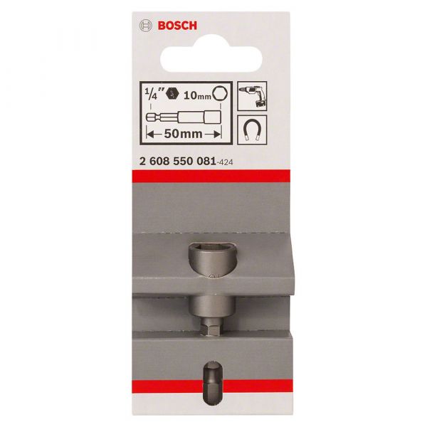 Bit Soquete Sextavado Canhão 10x50mm Encaixe 1/4 Pol. Bosch