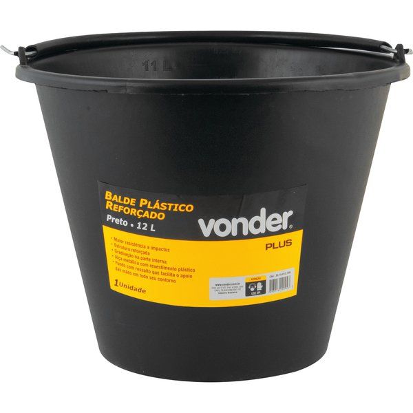 Balde Plástico Reforçado 12L Plus - Vonder