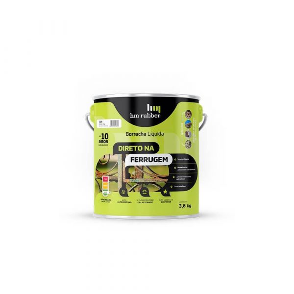 Borracha Liquida Direto Na Ferrugem 3,6kg Branco HM Rubber