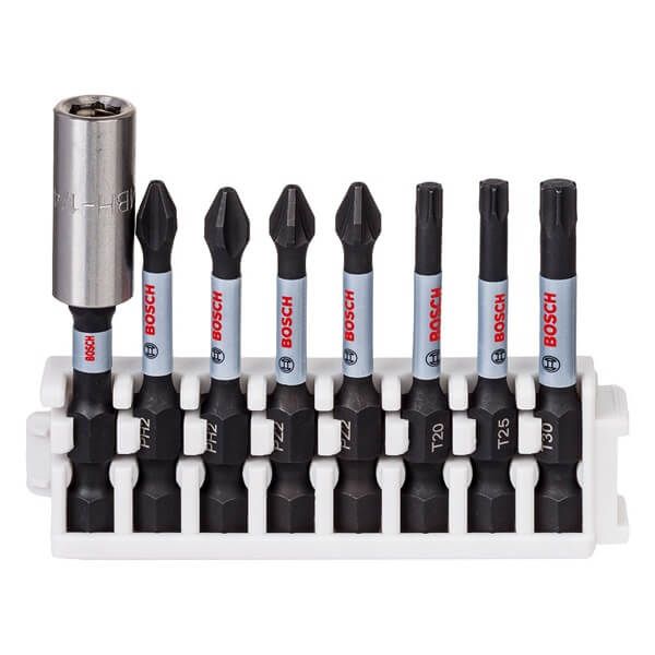 Jogo de Pontas Bosch 50mm, 8 Peças Impact Control com Adaptador Universal