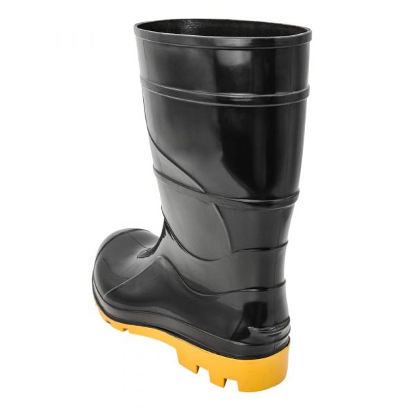 Bota de Borracha Curta Preta com Solado Amarelo N° 40 Cartom