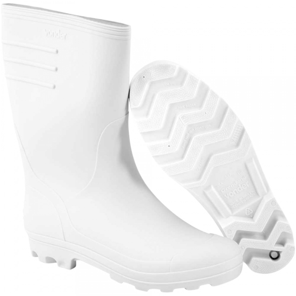 Bota de PVC Branca Cano Médio com Forro Número 36 C.A 43107 Vonder