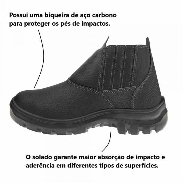 Botina Bi Elástico Bico de Aço N°38 Marluvas