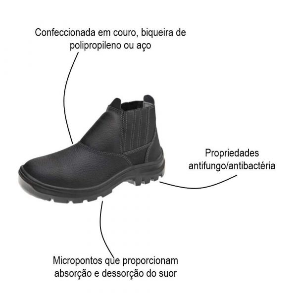 Botina Bi Elástico Bico PVC N°39 Vulcaflex