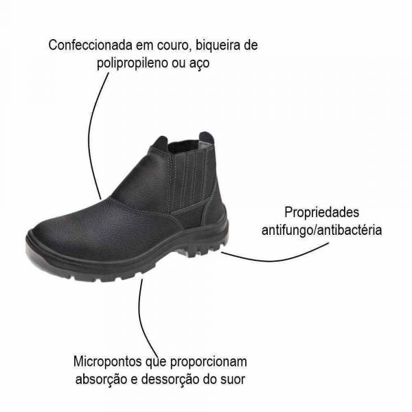 Botina Bi Elástico Bico PVC N°43 Vulcaflex