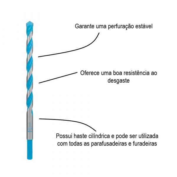 Broca Bosch CYL-9 Multimatéria Ø14 x 200 x 250 mm