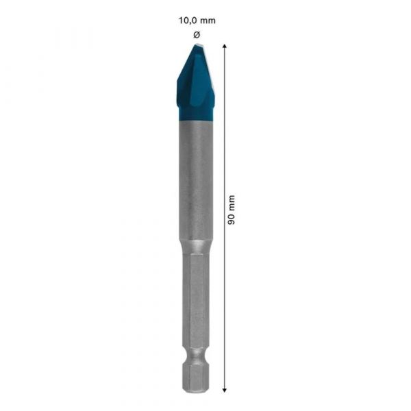 Broca Para Porcelanato Expert Hex-9 Hard Ceramic 10x90mm Bosch