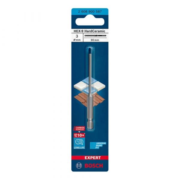 Broca Para Porcelanato Expert Hex-9 Hard 3x90mm Bosch