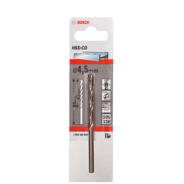 Broca Aco Rapido 4,5mm Hss-Co Cartela