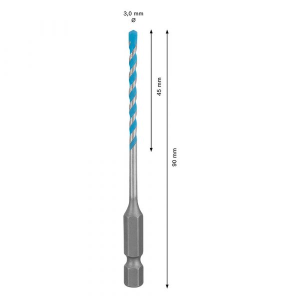 Broca Expert HEX-9 Multiconstruction Ø3x45x90mm Bosch