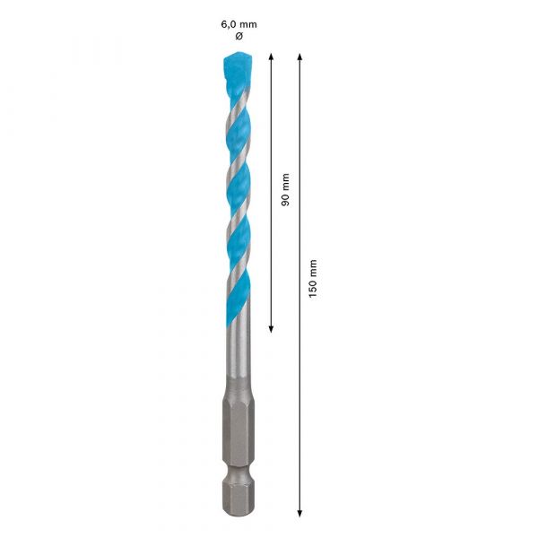 Broca Expert HEX-9 Multiconstruction Ø6x90x150mm Bosch