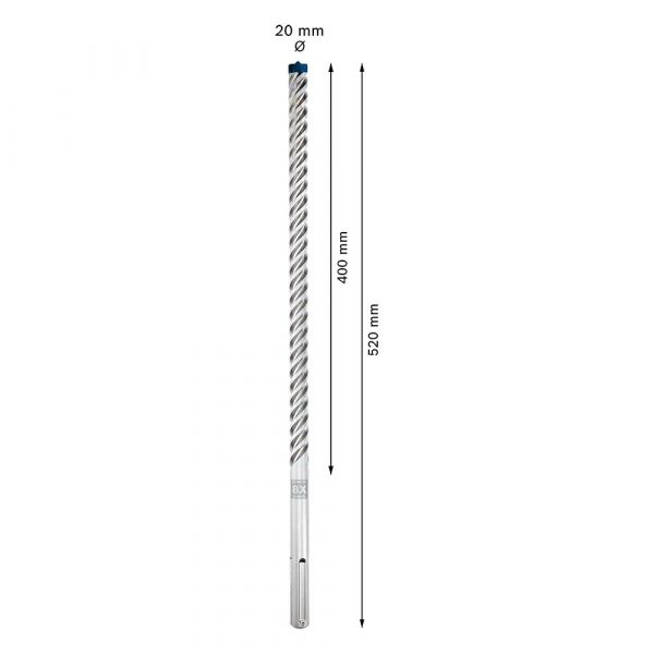 Broca para Concreto EXPERT SDS Max-8X Ø20 x 400 x 520mm Bosch