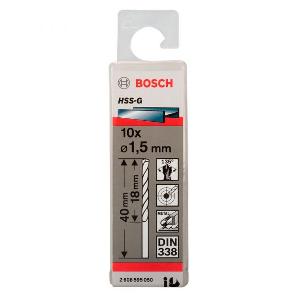 Broca para Metal Aço Rápido HSS-G 1,5mm Bosch