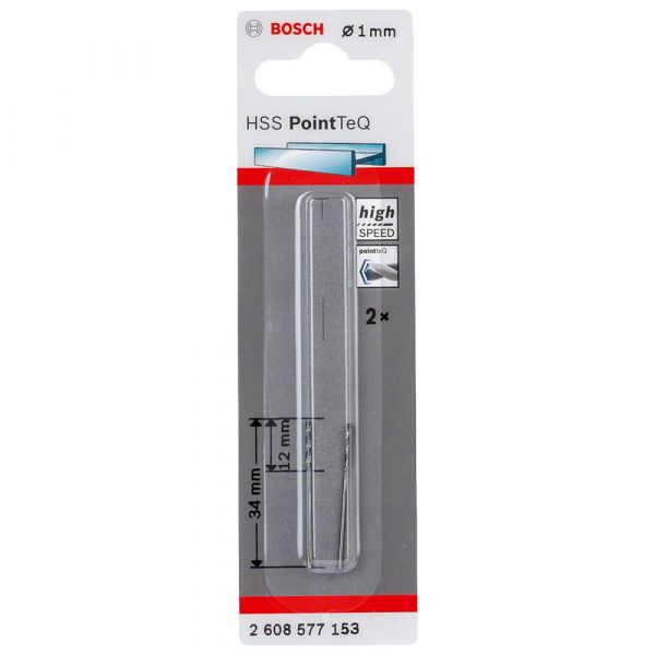 Broca para Metal Aço Rápido HSS-PointTeQ 1,0mm Bosch