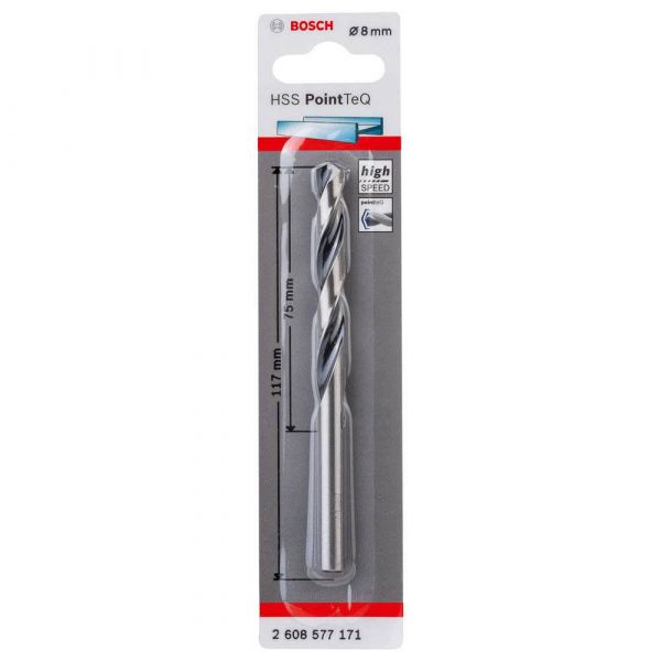Broca para Metal Bosch Aço Rápido HSS-PointTeQ 8,0mm