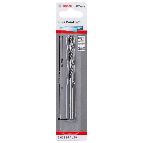 Broca para Metal Bosch Aço Rápido HSS-PointTeQ 7,0mm