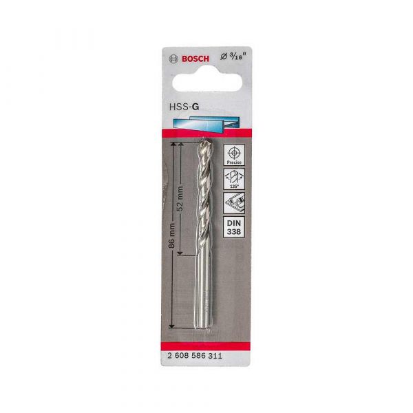 Broca para metal Bosch Aço Rápido HSS-G 3/16