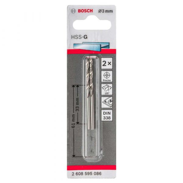 Broca para metal Bosch Aço Rápido HSS-G 3mm