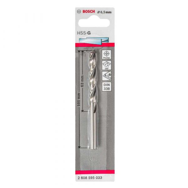 Broca para metal Bosch Aço Rápido HSS-G 6,5mm