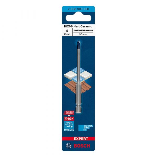 Broca para Porcelanato Expert HEX-9 Hard Ceramic 4x90mm Bosch