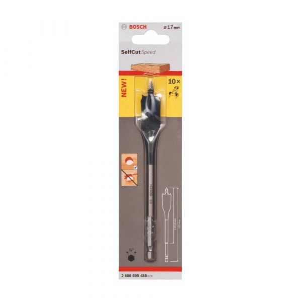 Broca chata Bosch Self Cut Speed Madeira 17mm (encaixe 1/4