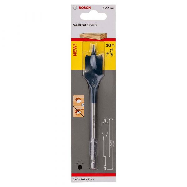 Broca Self Cut Speed para Madeira 22mm Encaixe 1/4