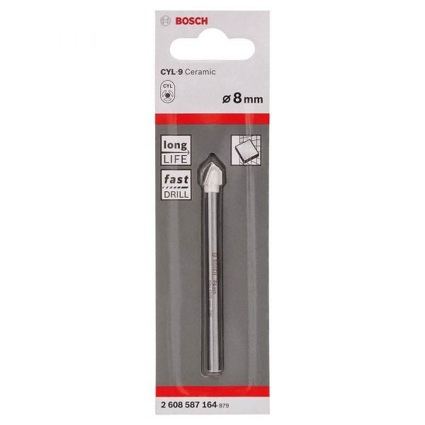 Broca para Cerâmica Encaixe Cilíndrico Ø8 x 80 mm / CYL-9 Ceramic Bosch