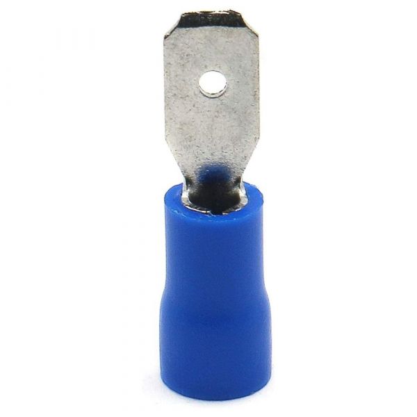 Terminal Macho Pré-isolado 1.5 A 2.5mm Azul Lukma