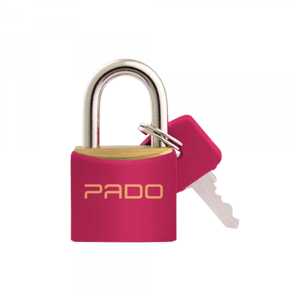 Cadeado Latão Cores Magenta 35mm Pado