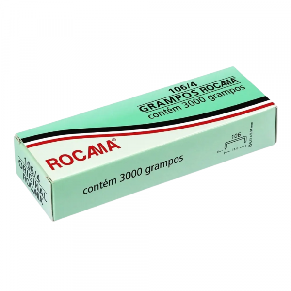 Caixa de Grampos 4mm 3000 Unidades 106/4 Rocama