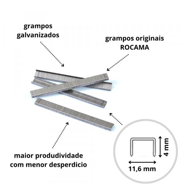 Caixa de Grampos 4mm 3000 Unidades 106/4 Rocama