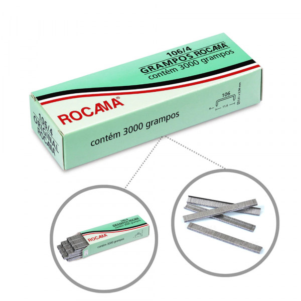 Caixa de Grampos 4mm 3000 Unidades 106/4 Rocama