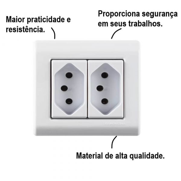 Caixa de sobrepor com 2 Tomadas 2P+T 10 A 250 V Tramontina