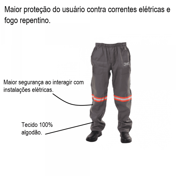 Calça Pijama Unifort NR10 Cinza Tamanho M Protefer