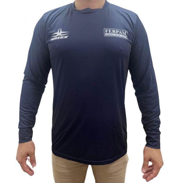 Camisa Térmica Manga Longa Azul UV 30+ Tamanho G Ferpam Uniex 