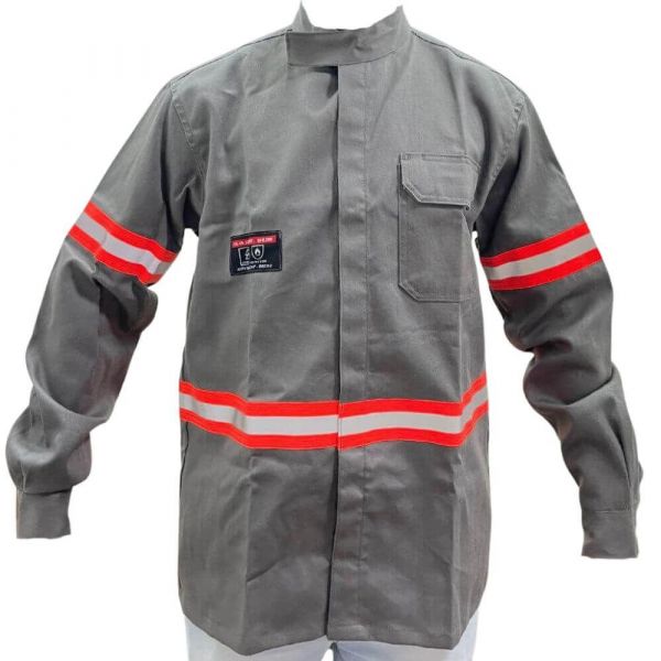 Camisa Unifort com Refletivo NR10 Cinza Tamanho G Sayro