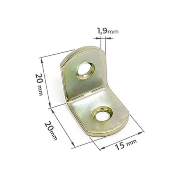Cantoneira de Reforço para Móveis 20x20 X 15x1,9 mm Minubras
