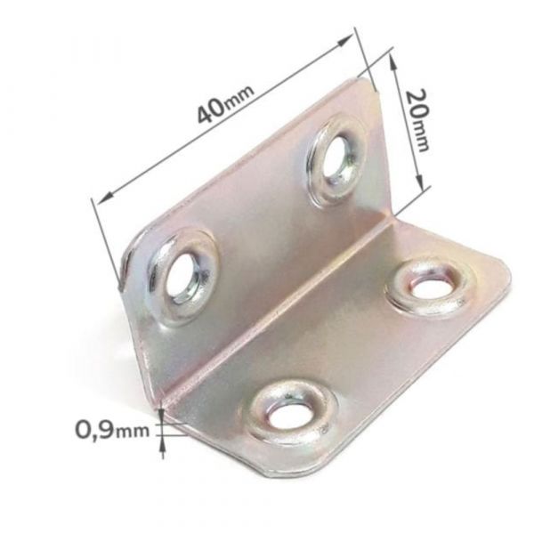 Cantoneira de Reforço para Móveis 20x40x1mm Minubras