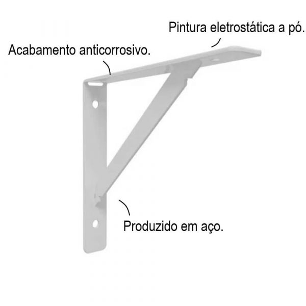 Cantoneira Ferro Leve Branco 40 Cm Presto