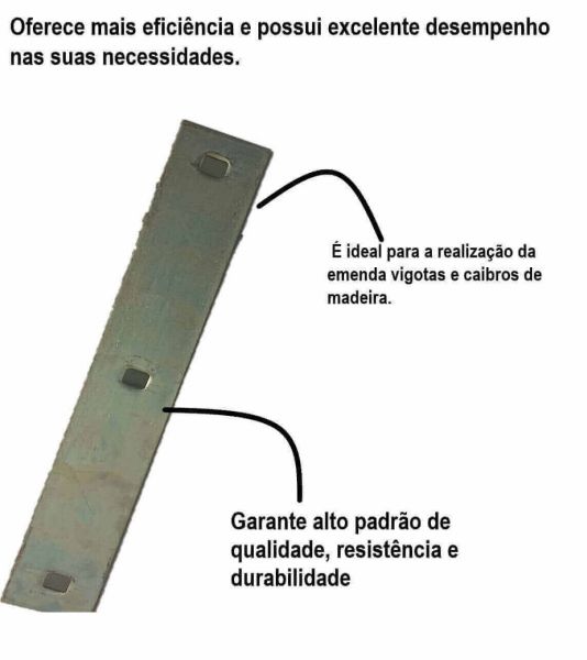 Chapa Para Emenda Galvanizada 2X1/4X50cm JG Industria