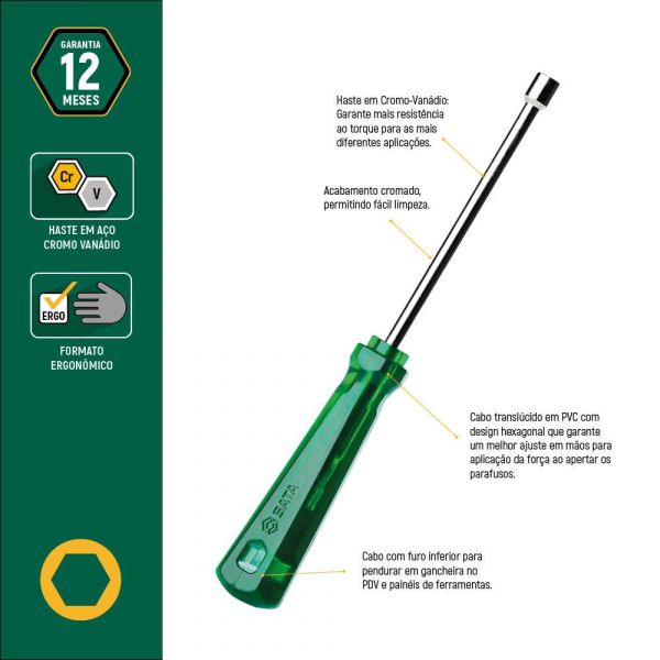 Chave Canhão PVC 8x125mm ST61449 Sata