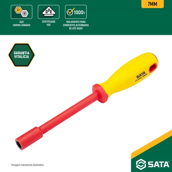 Chave Canhão VDE 10mm Isolada Sata