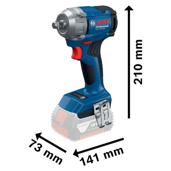 Chave de Impacto GDS 18V-350 1/2 Pol. 350Nm 2300rpm Sem Bateria Bosch