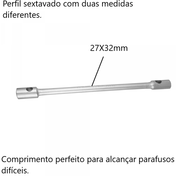 Chave de Roda Sem Cabo 27x32mm Kraucher