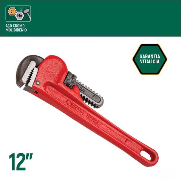 Chave Grifo 12 Pol. Heavy Duty Vermelho Sata