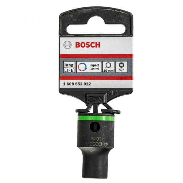 Chave Soquete Curta Impacto Encaixe 1/2 Pol. 10mm Bosch