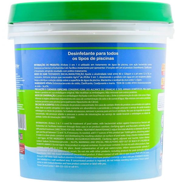 10Kg Cloro Atclloro 3 em 1 Atcllor 