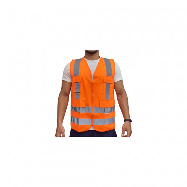 Colete Refletivo Tamanho M 4 Bolsos Laranja Steelflex