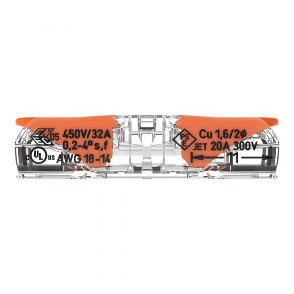 Conector de Emenda 2 Conductores 221-2411 de até 4mm² Wago